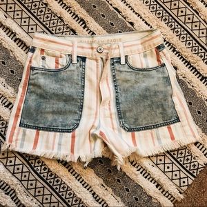 Striped American eagle shorts